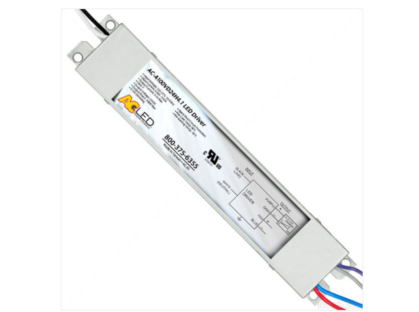 LED Driver - Dimmable - 24 Volt - 10-100 Watts Input 120-277V - For Constant Voltage Products Only - AC Electronics AC-A100VD24H4.1