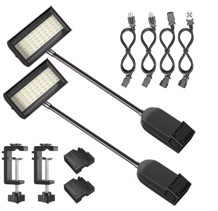 2pcs Black,Trade Show Lights LED Display and Exhibit Arm Lighting, Connectable Tradeshow Lights Included Clamps,NEW